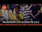 Flávio Bolsonaro cita slogan de Lula em lançamento de pré candidatura