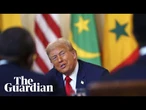 Awkward silence after Trump praises English of Liberian president