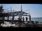 Israeli airstrike on popular Gaza beachside cafe leaves at least 30 dead