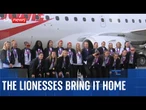 Fans greet England as they arrive home after historic Euros win