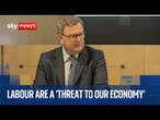 Shadow chancellor Mel Stride holds a news conference pledging a return to sound money