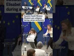 Swedish Health Minister collapses during a press conference