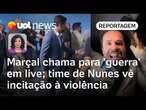 Pablo Marçal chama para 'guerra' em live; time de Nunes vê incitação à violência | Raquel Landim