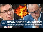 BRANDBRIEF AN MERZ: Pfizer-Chef schlägt Alarm! Werden Investitionen jetzt ausgebremst?!