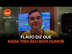 Flávio evita falar de Michelle e diz que nada tira seu bom humor