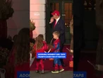 Adorable moment little girl taps Trump's hand for attention