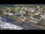 Drone shows damage left by Hurricane Melissa in Jamaican fishing village