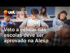 Veto a celular nas escolas de SP passa em comissões e deve ser aprovado na Alesp