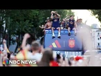 Fans line Madrid streets during Spain World Cup victory parade