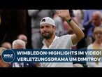WIMBLEDON: Verletzungsdrama um Sinner-Gegner Dimitrov - Highlights von Tag 8 im Video