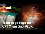 Trem da ViaMobilidade pega fogo na Linha 9- Esmeralda da CPTM em São Paulo; veja vídeos