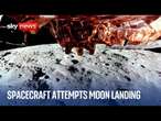 Spacecraft carrying a lunar drill and vacuum for NASA attempts to land on the moon | Watch live