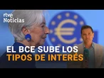 El BANCO CENTRAL EUROPEO SUBE los TIPOS de INTERÉS hasta el 2,25% | RTVE Noticias