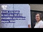 L’artiste Baptiste Chebassier a écrit le nom des 30.249 médaillés olympiques de l’ère moderne