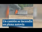 Un camión se incendia en plena autovía de Alcobendas, sentido Madrid