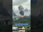 Russian oil refinery roof sent flying after drone strike