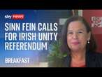 Sinn Fein leader calls for Irish unity referendum at Labour's party conference