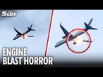 Mid-air terror as plane engine CATCHES FIRE seconds after take-off in Greece