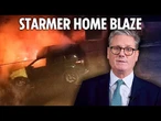 Moment flames engulf car outside Keir Starmer’s £2m home as man held over ‘arson’