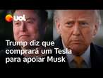 Trump diz que irá comprar 'um Tesla novo' em apoio ao Elon Musk