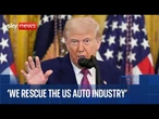Donald Trump holds a bill signing ceremony in the White House