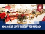 King Charles gives speech as he hosts Emmanuel Macron at Windsor Castle for state banquet