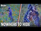 Russian soldier tries to outrun drone before throwing rifle at it - and fails