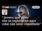 Taylor Swift impacta setor que interessa a Kamala: jovens não registrados para votar, diz Jamil