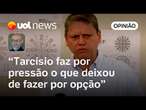 Tarcísio faz autocrítica cenográfica e tardia sobre câmeras nas fardas da polícia, diz Josias