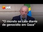Lula se emociona ao falar da Palestina e critica Israel: 'Vemos o genocídio na nossa cara todo dia'