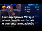 Câmara aprova MP que altera benefícios fiscais e aumenta arrecadação por 335 votos a 56; confira