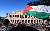 Protestan y marchan en Roma, Barcelona y Madrid contra la campaña militar de Israel en Gaza
