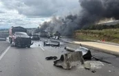 Choque entre pipa y tráiler provoca incendio y cierre de autopista México–Puebla (Videos)