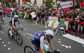 Un manifestante pro-Palestina provoca accidente durante la Vuelta a España