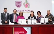Brugada firma convenio con el IECM e INE para garantizar seguridad durante elección de juzgadores