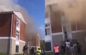 VIDEO: mujer lanza a su bebé por la ventana tras explosión en edificio