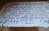 Con narcomanta, amenazan a seis familias de La Rumorosa por supuesto apoyo a "Los Rusos"