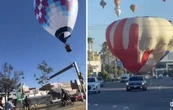 Globos aerostáticos aterrizan de emergencia en bulevares de León (Videos)