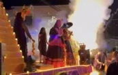 Explota carro alegórico con pirotecnia durante caravana del Día de Muertos en Mazatepec (Video)
