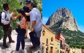 Turistas estadounidenses rayan la Peña de Bernal: 'Todos lo hacen', se justifican (VIDEO)