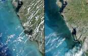 Copernicus elige como imagen del día la costa oeste de Florida antes y después del huracán 'Milton'