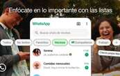 WhatsApp permite organizar las conversaciones en listas personalizadas