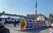 Trabajadores de la UAS protestan en CDMX contra la presunta persecución política de Rocha Moya (Video)