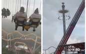 Visitantes de Six Flags quedan suspendidos a 74 metros de altura (Video)