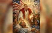 Trump elimina la foto en la que aparece vestido como Jesucristo; lo califican como Anticristo