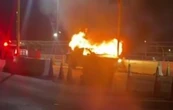 Pleito familiar termina en incendio de vehículo sobre puente internacional de Piedras Negras
