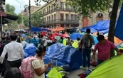 La CNTE instala plantón en 5 de Mayo a 17 días del inicio del Mundial