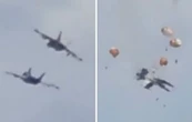 Chocan aviones militares durante espectáculo aéreo en EU; tripulantes logran eyectarse (Video)