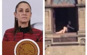 Sheinbaum admite que una mujer salió a la ventana de Palacio Nacional a asolearse