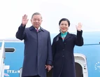 Sân bay Belarus rực rỡ quốc kỳ chào đón Tổng Bí thư Tô Lâm